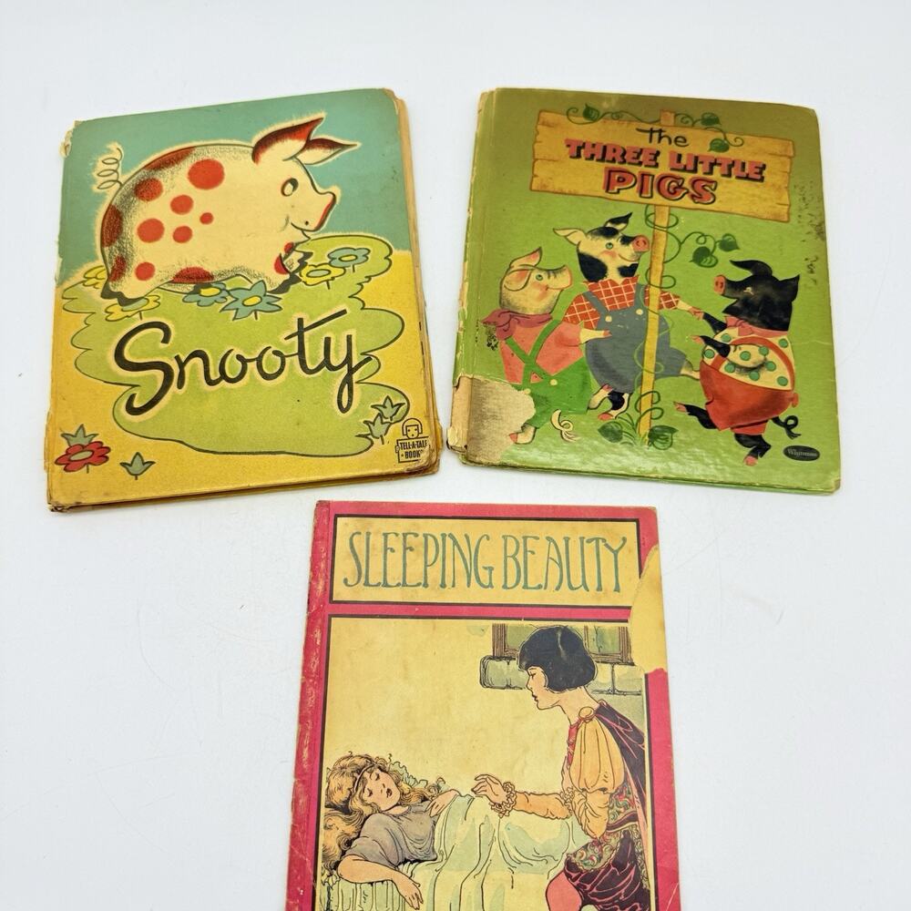 Vintage Three Little Pigs, Snooty, Sleeping Beauty Set